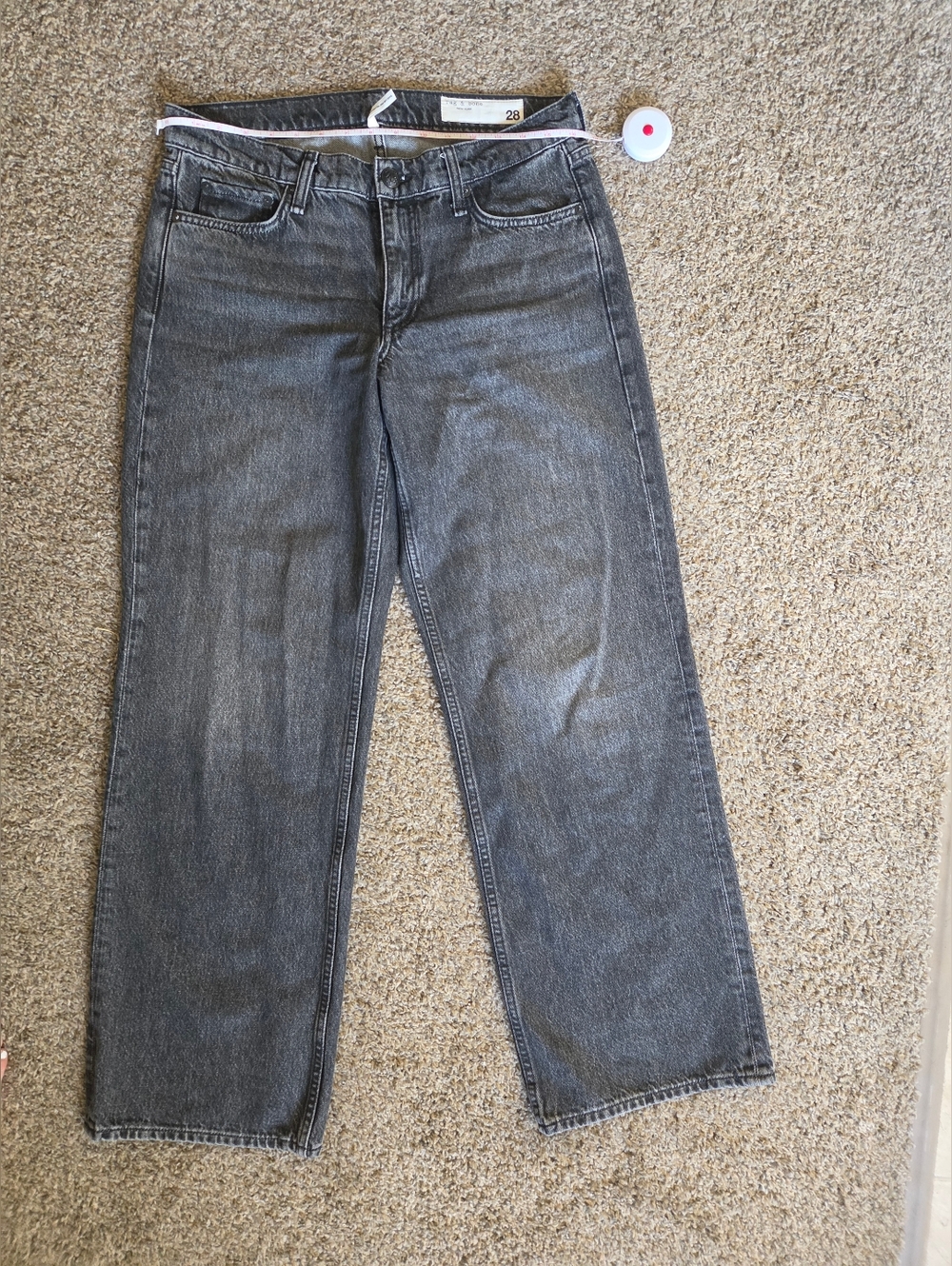 Rag & Bone Gray Straight-Leg Low Rise Jeans